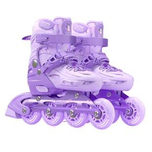 库洛米溜冰鞋女童轮滑鞋儿童女孩3岁6到12岁滑冰鞋初学者专业滑轮