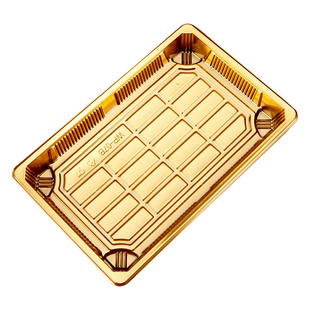 一次性金色三文鱼日式刺身寿司打包盒塑料包装商用摆摊专用盒子