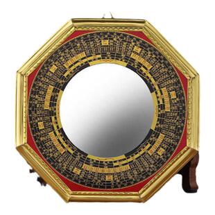 八卦镜凸镜凹面家用大门口阳台窗户九宫太极平面镜子挂件家居摆件