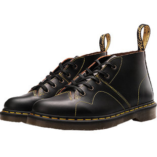 疯家定制 5孔猴子鞋低帮马丁靴男中古vintage工装鞋女复古短脸靴