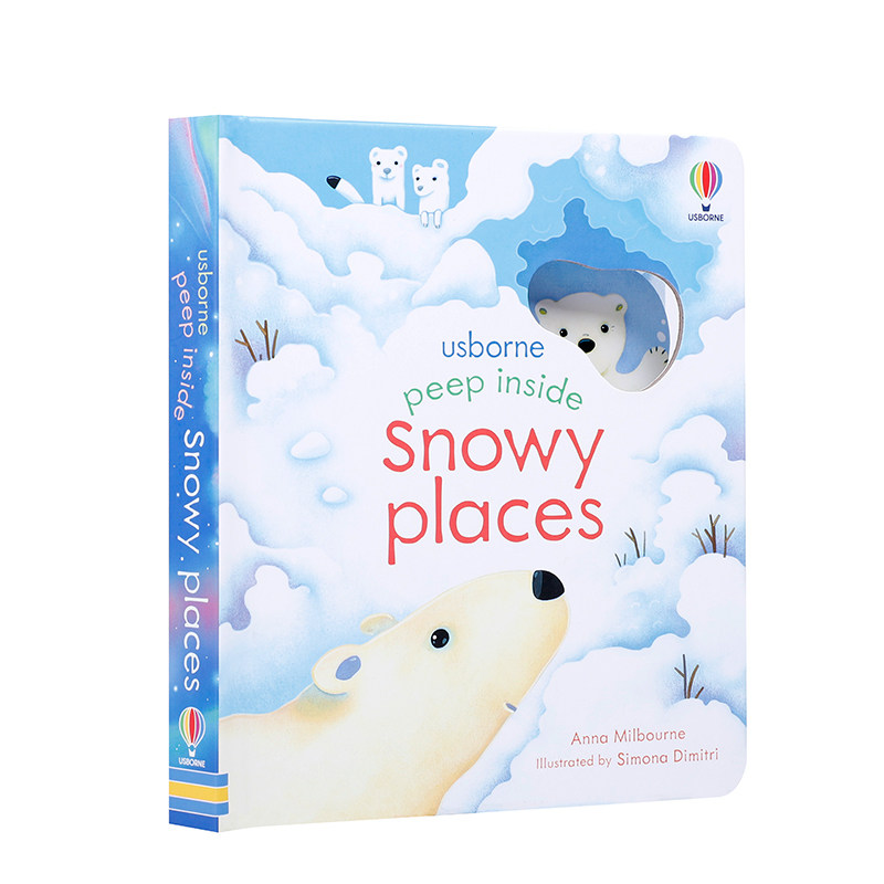英文原版Peep Inside Snowy Places窥探雪地的内部情况探索世界早教儿童漫画 Usborne 尤斯伯恩3-5岁低幼启蒙洞洞书进口正版书