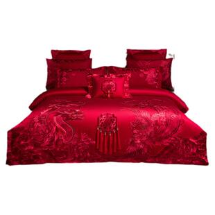 TB纯棉四件套高级感结婚床上用品140S全棉贡缎2026新款婚庆喜被套
