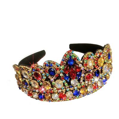 高级感头箍发卡彩钻皇冠宫廷风