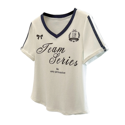 大码女装mm显瘦印花短袖T恤上衣