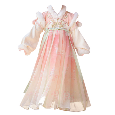 女童汉服披风斗篷儿童冬季加绒古装2026新款秋冬唐装中国风拜年服