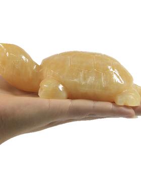 天然黄玉青玉石乌龟摆件招财人财两旺手工雕刻迷你大小号可爱仿真