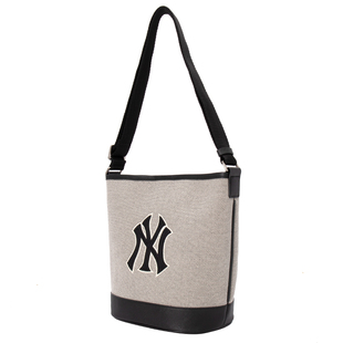 MLB包水桶包黑白撞色托特包2025秋季新款纽约洋基队单肩包斜挎包