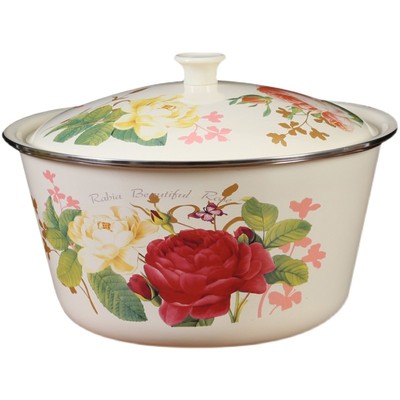 带盖加厚搪瓷盆怀旧老式厨房猪油