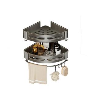 沐笙歌卫生间置物架免打孔浴室厕所三角篮太空铝收纳角架