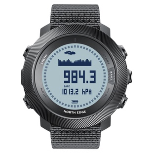 NORTH EDGE潜水手表男士防水多功能自由潜表计时指南针气压高度计