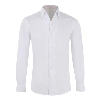 商务休闲意式一片领长袖衬衫帅气