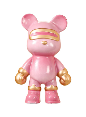 酷酷熊高级感小众摆件客厅电视柜书柜别墅样板间设计暴力熊软装