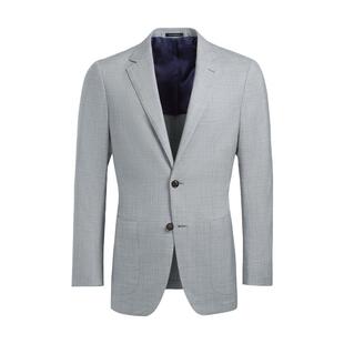 SUITSUPPLY浅灰色S120支热带羊毛外套男士西装上衣