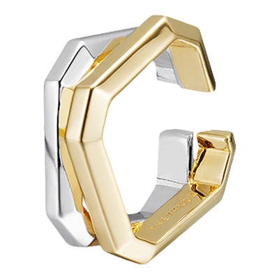 宝石系列双色几何耳夹无耳洞女