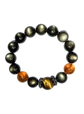 天然金曜石黄虎眼黄塔晶手串礼盒