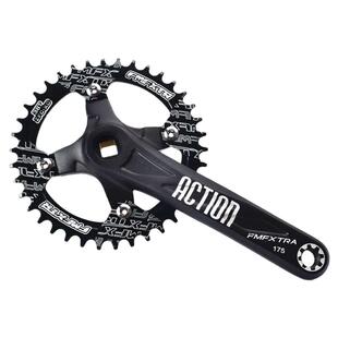 山地车自行车牙盘方孔曲柄170cm正负齿盘104bcd单盘改装单车配件