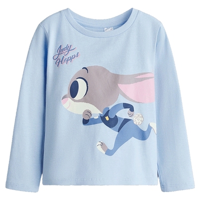【疯狂动物城联名】HM童装儿童女童T恤印花长袖上衣1319802