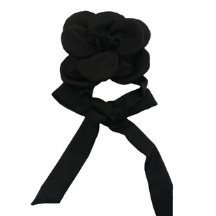 杨树林走秀夸张布艺大花朵系带项链小香风玫瑰花腰带腰链裙子配饰