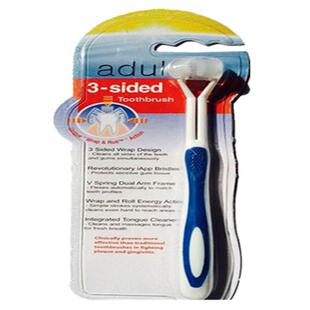 登海康替换头三面牙刷硬毛成人去烟渍去除牙结石儿童三面牙刷软毛