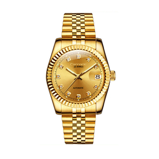 瑞士男士手表纯机械表全自动男款手表名牌正品金色日志高档男式表