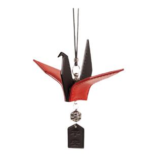 【好运常在】真皮千纸鹤车挂汽车挂件车内吊饰高级感车饰祝福平安