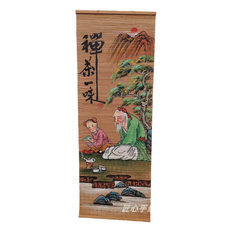 挂饰装饰中式复古墙面手绘竹帘