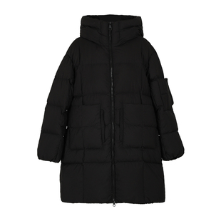 YAYA鸭鸭2025冬季新款女士休闲百搭加厚保暖连帽外套中长款羽绒服