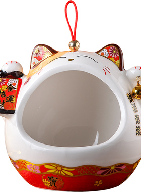 客厅招财猫陶瓷钥匙收纳轻奢风