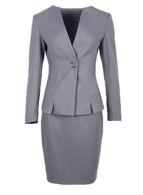 职业长袖套裙西装工作服女