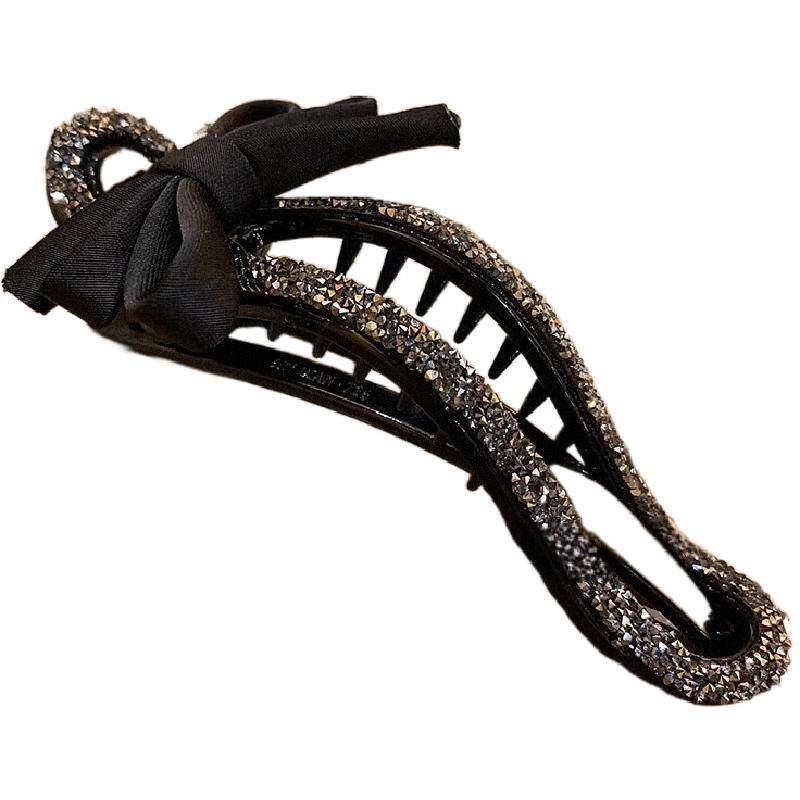 简约抓夹镶钻抓夹女发量少后脑勺盘发夹鸭嘴夹发饰