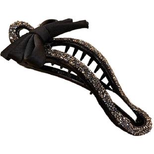 轻奢懒人抓夹镶钻抓夹女高级感发量少后脑勺盘发夹新款鸭嘴夹发饰