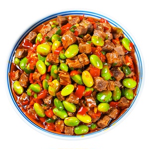 农家新鲜毛豆牛肉酱即食下饭