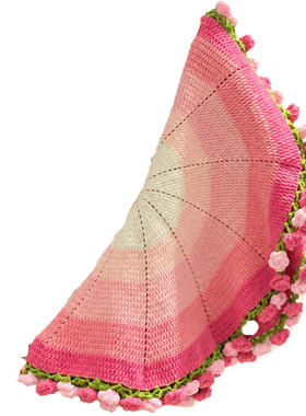玫瑰花毯子diy毛线手工编织材料