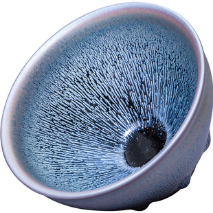 素造丨陈国文银毫建窑建盏茶杯茶盏兔毫盏非遗纯手工天目斗笠盏