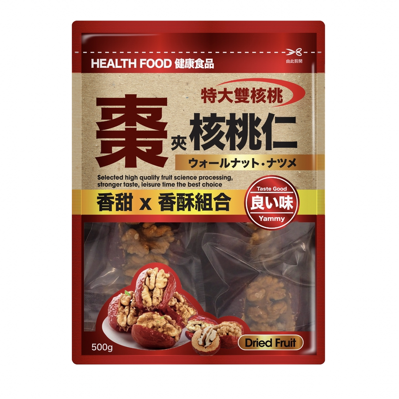 仁御堂 红枣夹核桃500克健康食品香酥核桃仁香甜中式糕点特产零食