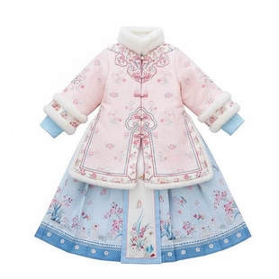 女童汉服格格服套装冬季2026新款儿童国风唐装冬装加厚新年拜年服
