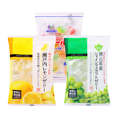日本滨永方块啫喱水果软糖果汁寒天金城什锦进口儿童零食喜糖独立