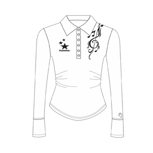 梁拌泡菜美式音符秘密印花长袖T恤女修身翻领打底衫休闲百搭上衣