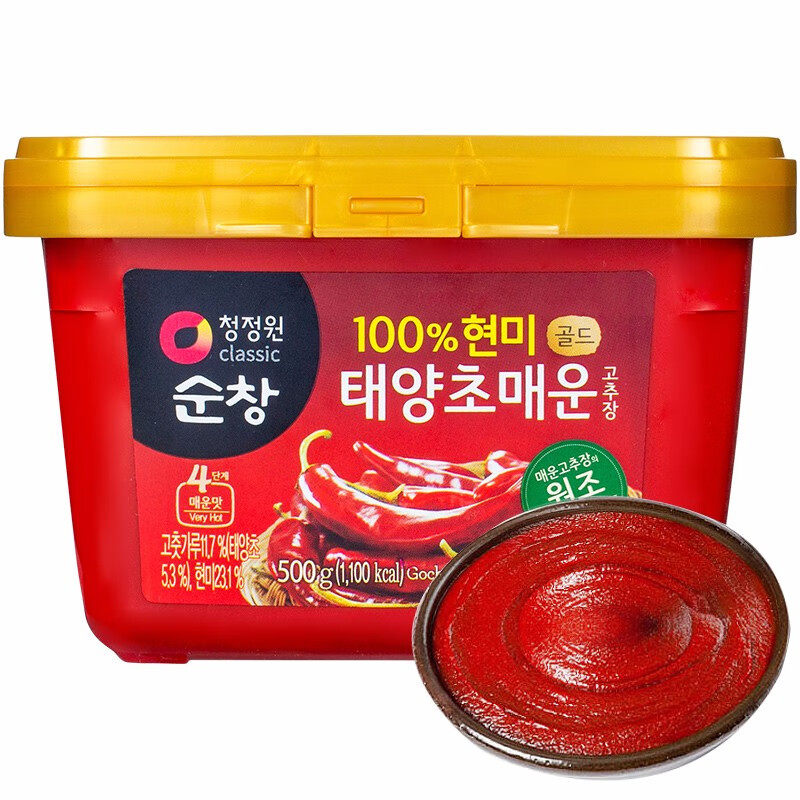 整箱包邮清净园特辣辣椒酱500g商用批发韩式辣酱石锅拌饭年糕酱