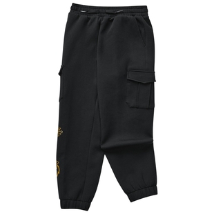 斯凯奇outlets童装商场同款男童工装长裤龙年金色印花儿童运动裤