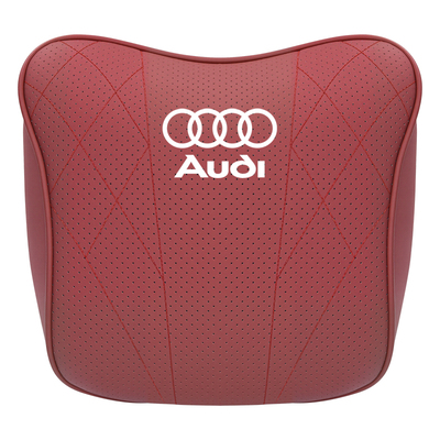 奥迪真皮头枕A3/A4L/A5/A6L/Q3/Q5/Q7车用靠枕护颈枕车载腰靠用品