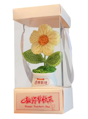 教师节卡通毛线花束老师礼物可爱
