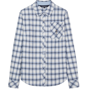 TeenieWeenie小熊女装衬衫2025秋新款简约舒适宽松学院风格纹上衣