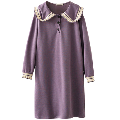 春秋200斤胖MM显瘦遮肚连衣裙