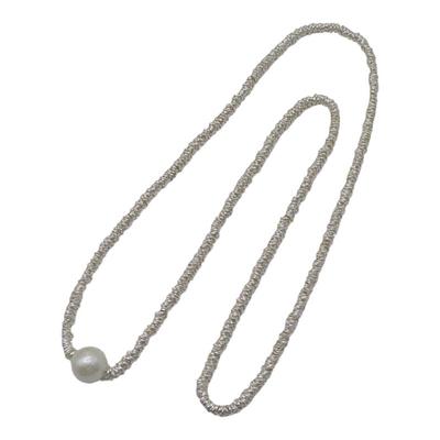 珍珠金属长款女毛衣链项链