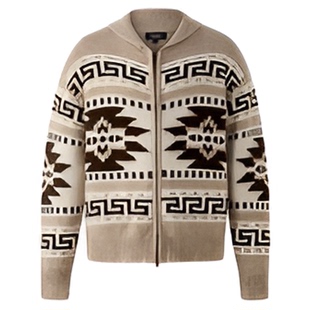 【男装上新】Eland衣恋针织衫双头拉链提花开衫2025冬季新款