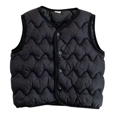 儿童马甲棉服女款2025新款冬外穿小个子男童轻羽绒棉背心内穿保暖