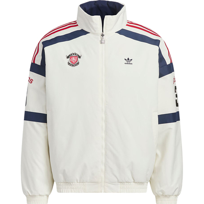 Adidas/阿迪达斯正品三叶草男士运动双面穿保暖立领棉服KC0094