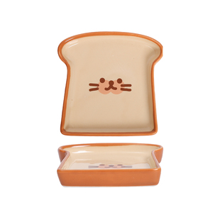 造型好看的陶瓷早餐盘个人专用水果盘吐司贝果点心盘子创意甜品盘