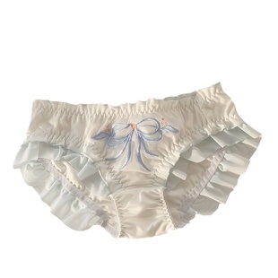 森日和叶氧气蓝白纯欲2026新款内裤女蕾丝系带甜美可爱女士三角裤